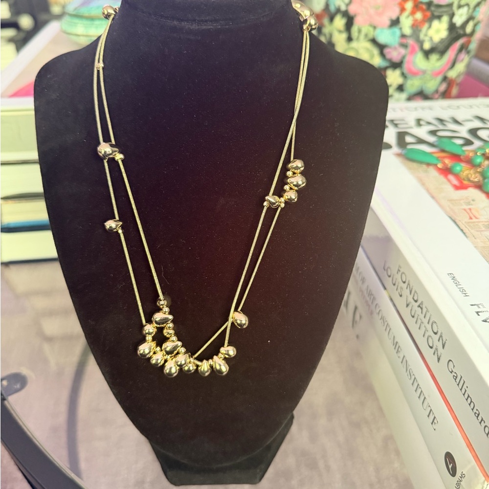 Halogen Gold-Tone Multi-Strand Beaded Necklace